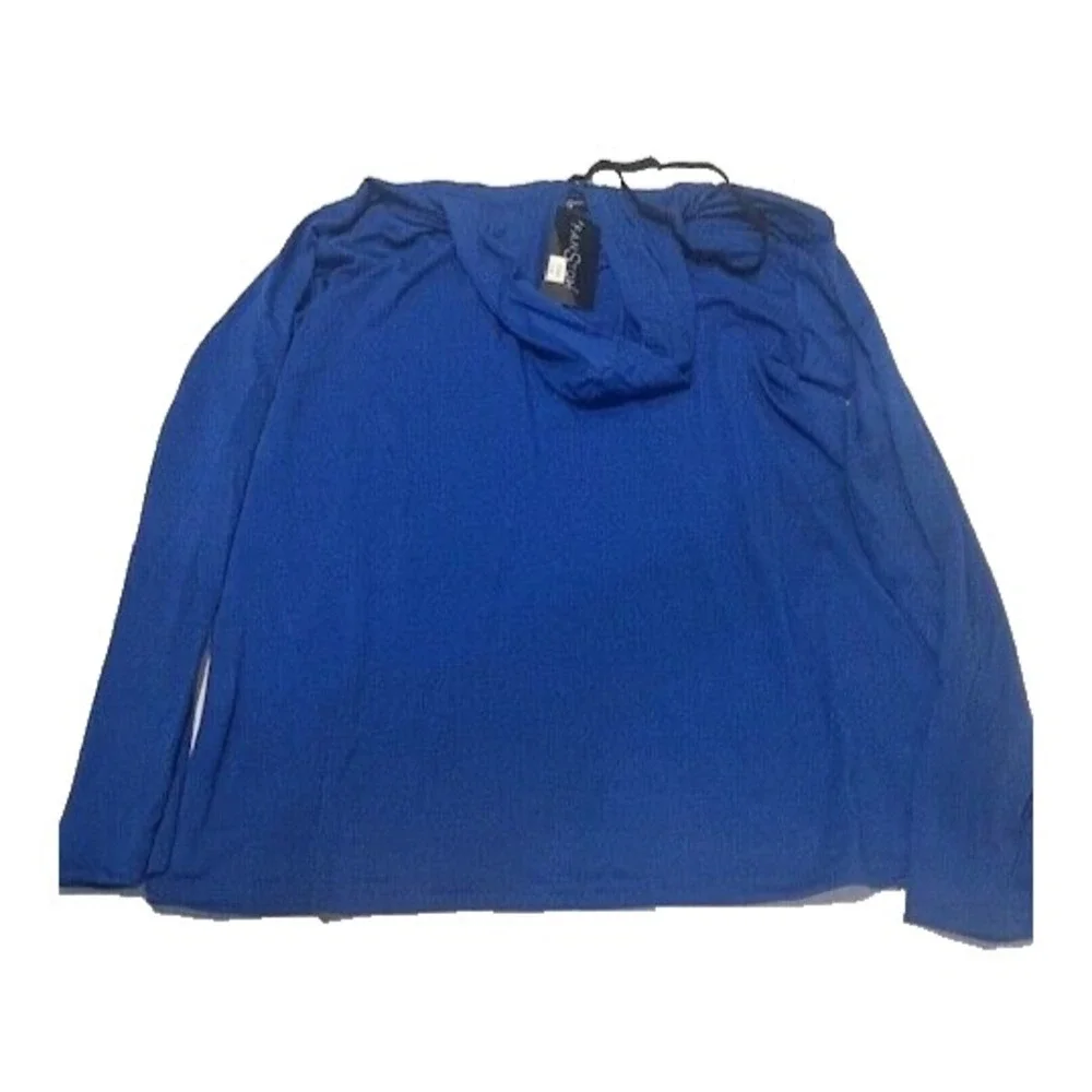 Men's‎ Long Sleeve Light Weight Hoodie 3D Embossed - Blue, Size L/XL